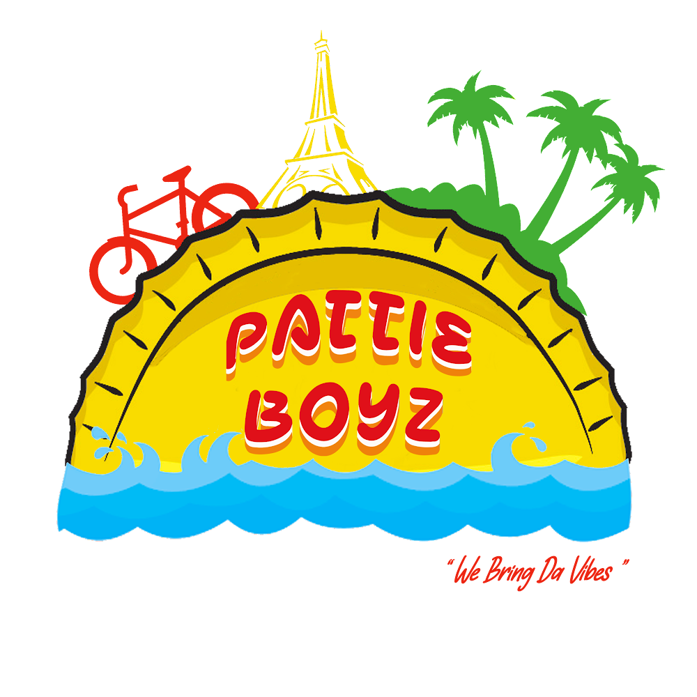 A drawing of a jamaican pattie with the Pattie Boyz font inside