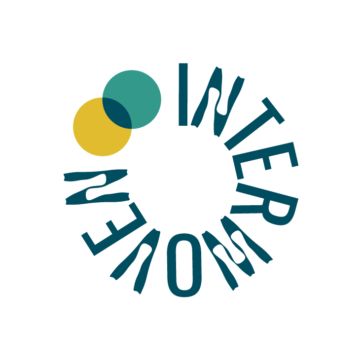 round Interwoven company logo of interlocking yellow and green circles