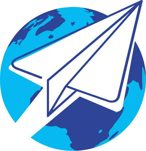 paper plane with the globe