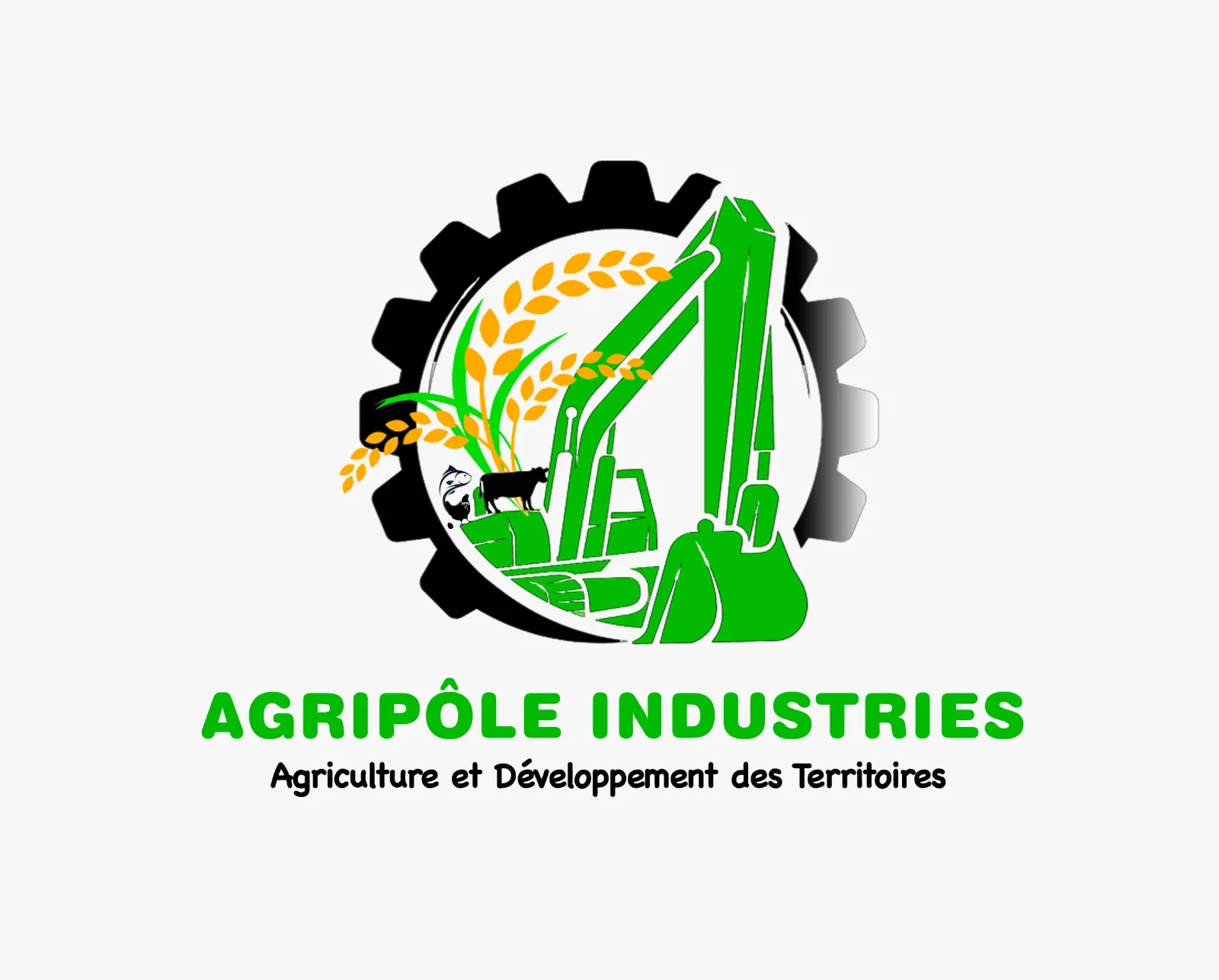 Le logo se résume comme suit: un tracteur pour les travaux d'aménagements et les animaux qui montrent que nous sommes dans l'élevage, les feuilles qui symbolisent l'agriculture.