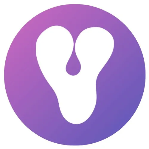 logo consisting of the letter V in a purple circle