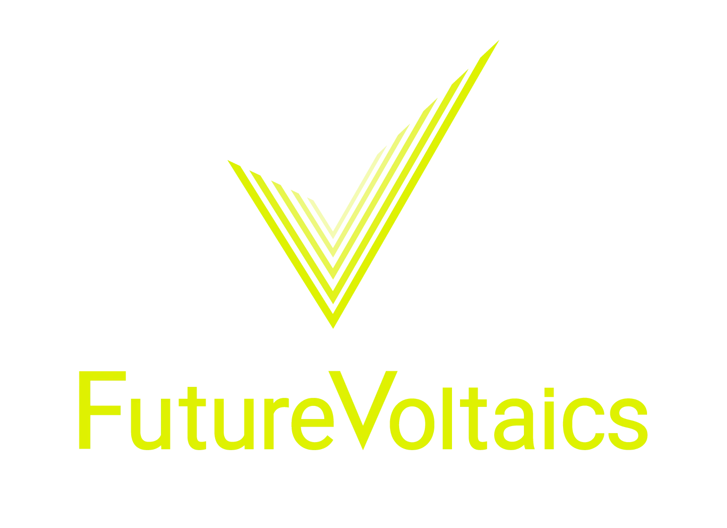 Future Voltaics logo consists in a 'V' designed with lines mimicking the facets of VECTHOR's reflectors