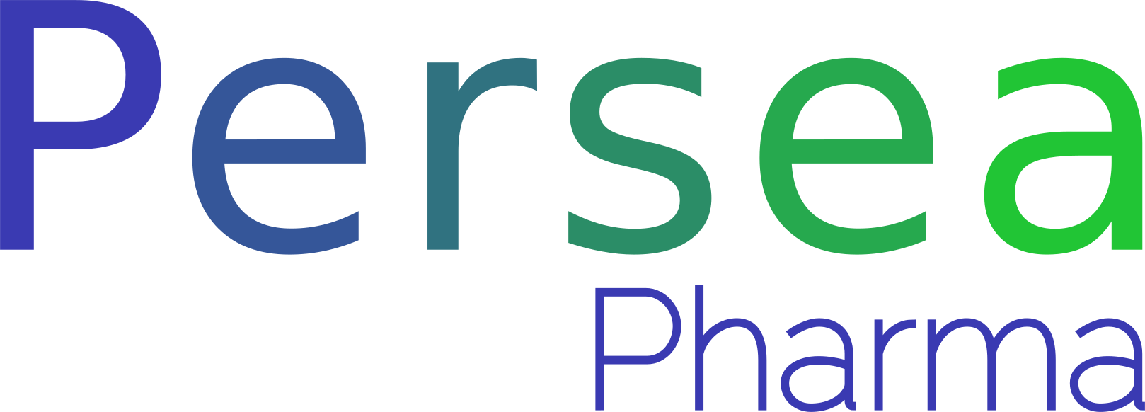 Logo de Persea, en violet dégradé vers le vert, en signe d'espoir et de vitalité