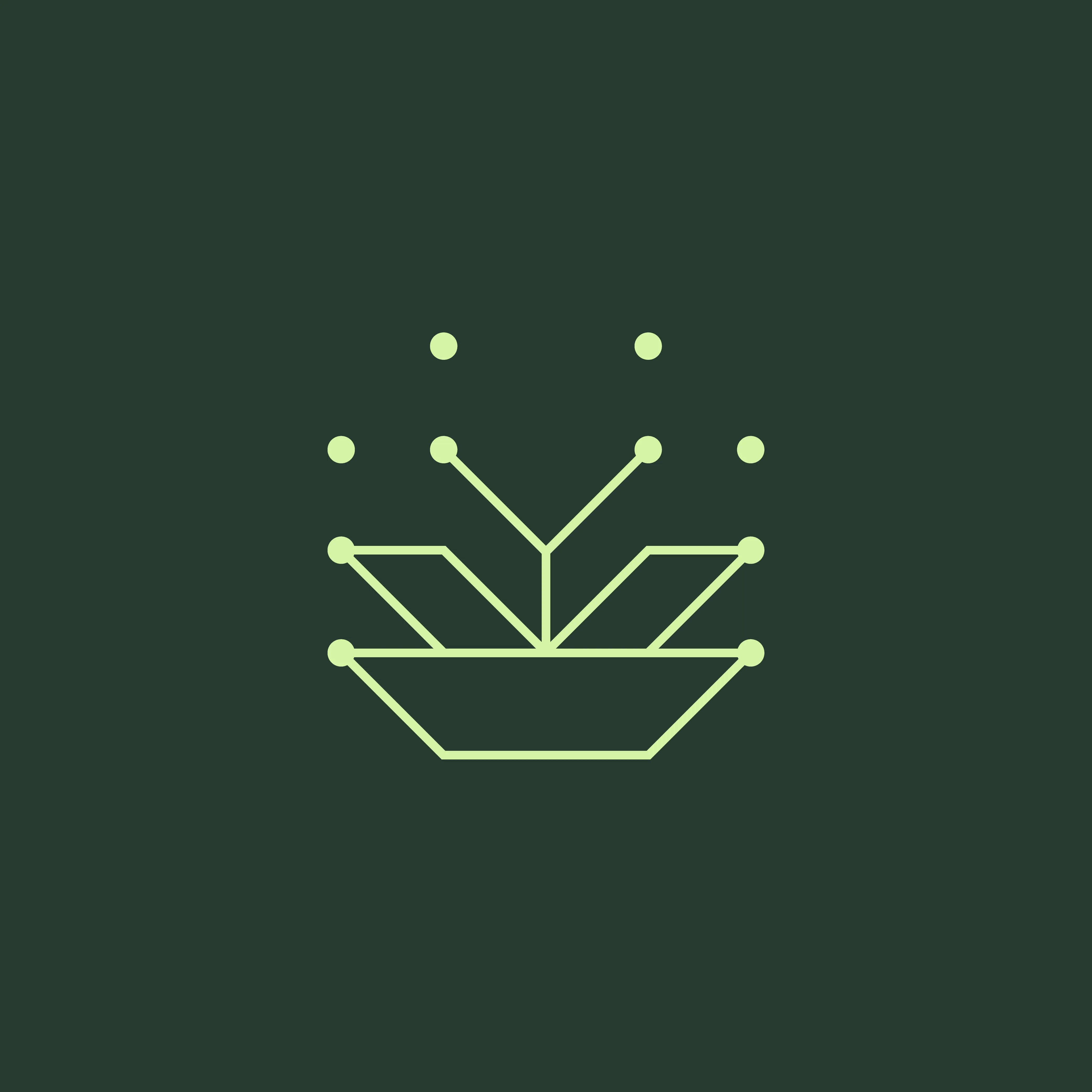 Polliknow logo consisting of butterfly like shape with additional dots.