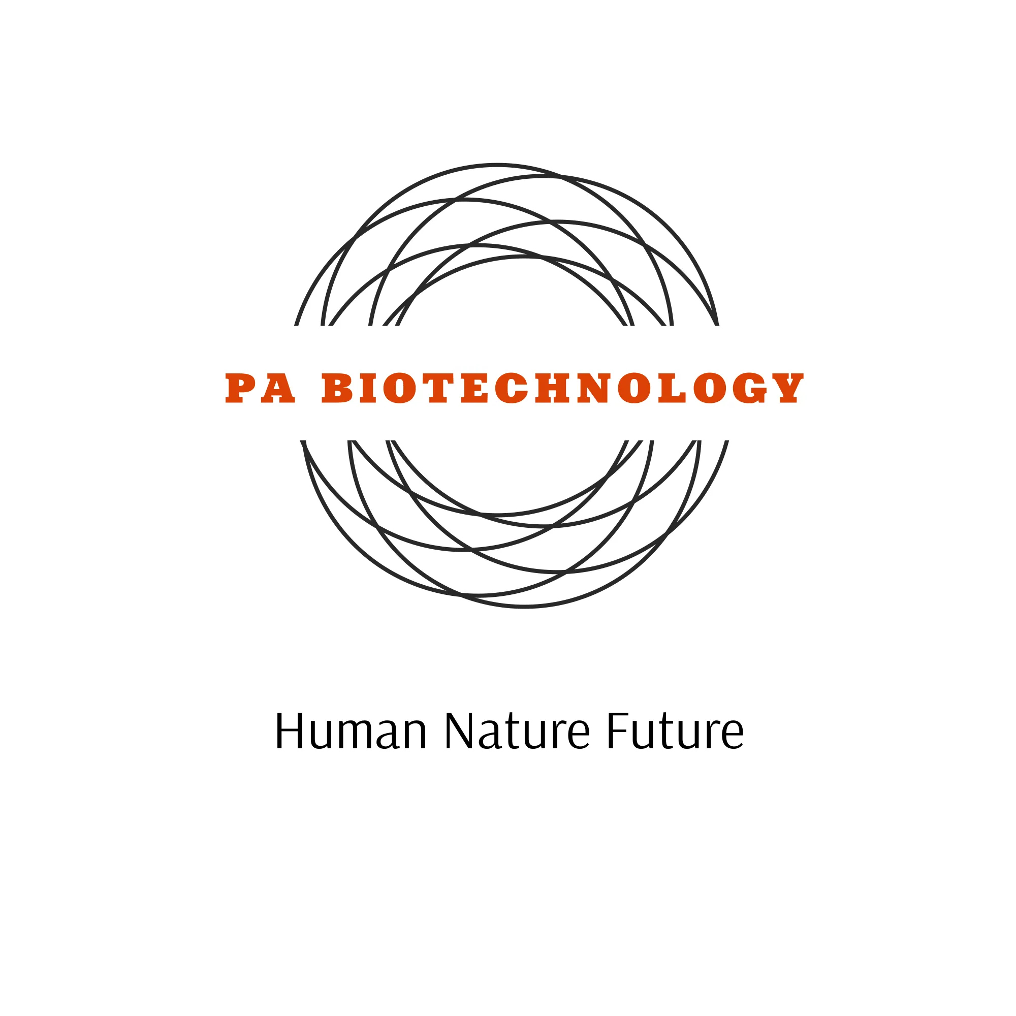 Our logo consists of PA Biotechnology in orange capital letters in a black circle and our slogan “Human, Nature, Future” underneath.