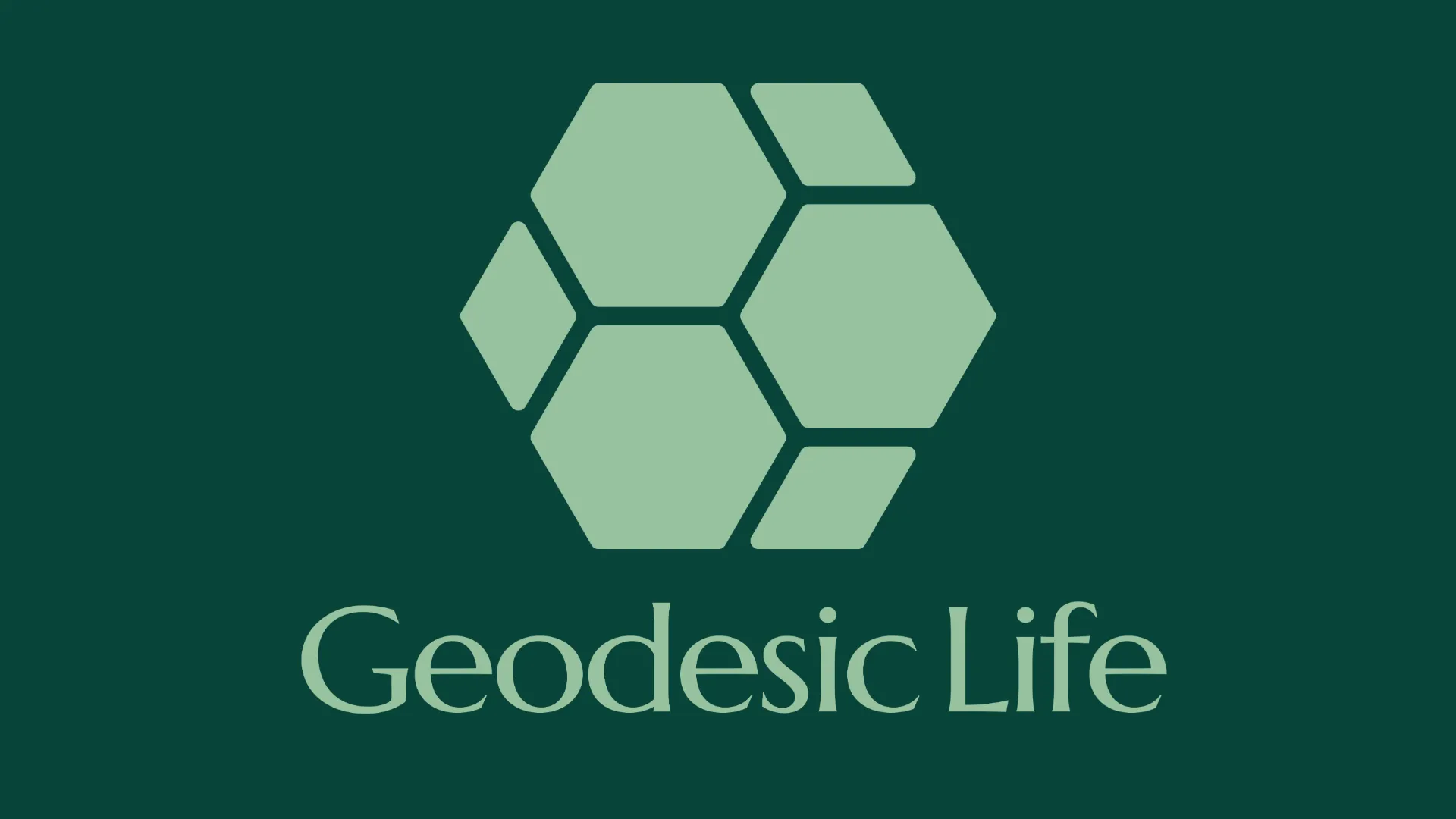 Logo with a hexagonal element and honeycombs inside