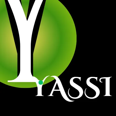 My logo takes the shape of a black cube. On its main face, a large capital "D" in a green gradient occupies almost the entire left side. At the heart of the "D", a centered white "Y" is drawn like a tree trunk. Its base, shaped like the stem of a champagne glass, extends downward and touches the upper left tip of the Y in YASSI, written at the bottom in elegant white capital letters. The "D" symbolizes my first name, Danielle, and represents my courage, perseverance, and determination.