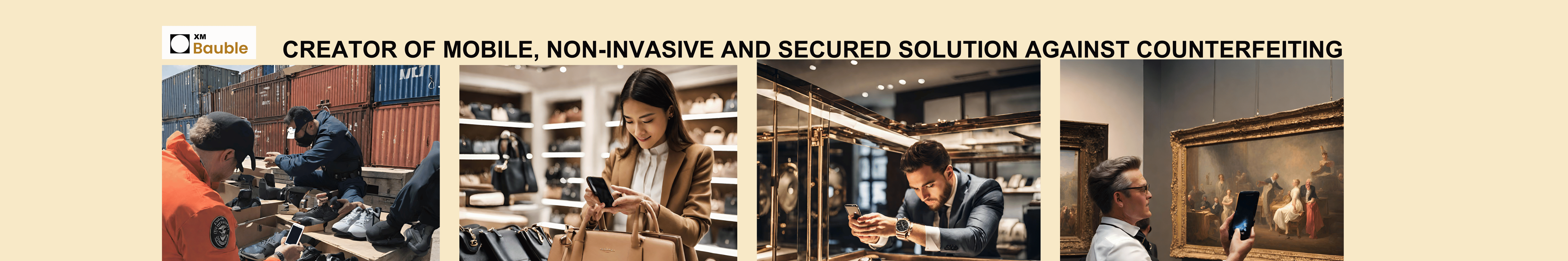 Mobile, non-invasive and secured solution against counterfeiting