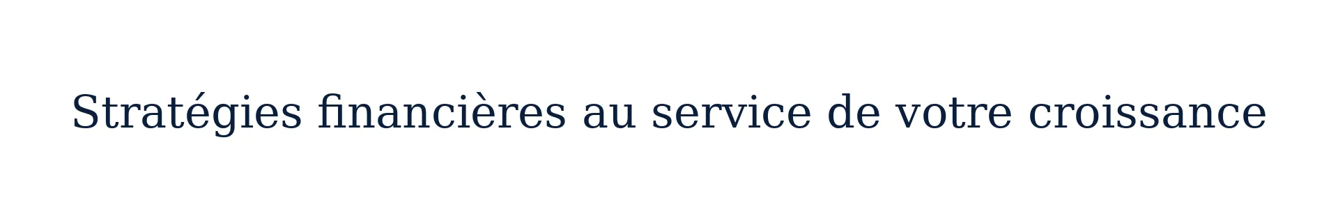 Stratégies financières au service de votre croissance
