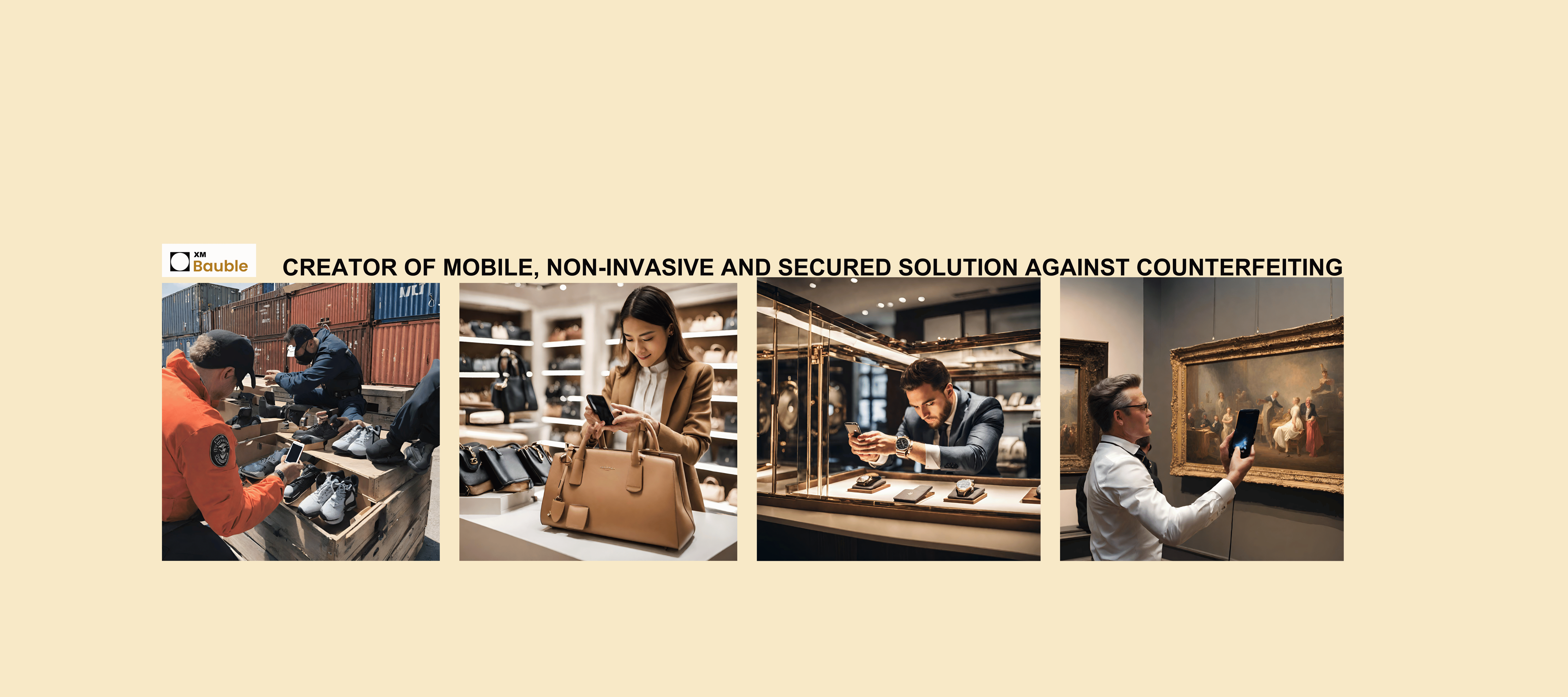 Mobile, non-invasive and secured solution against counterfeiting 