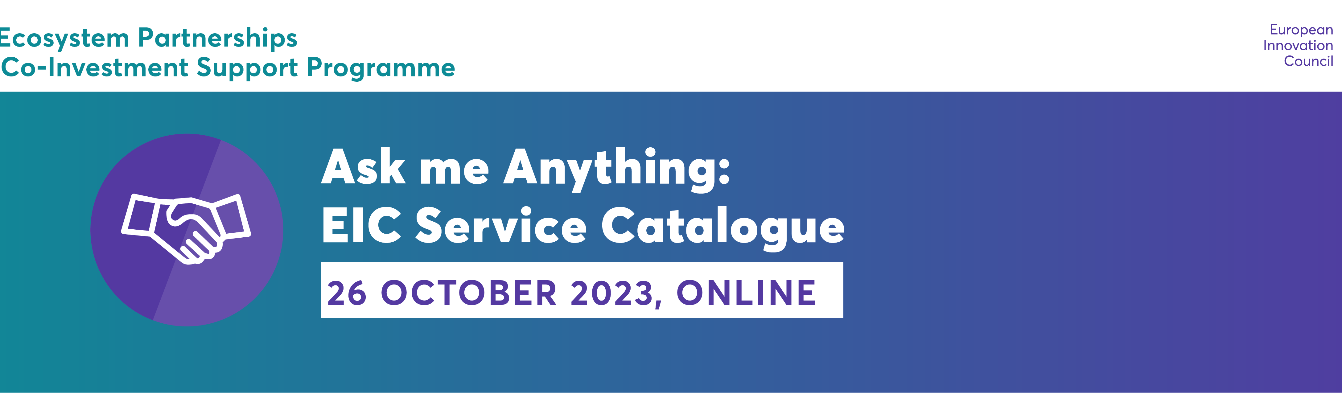 EIC Service Catalogue Ask me Anything 26 October