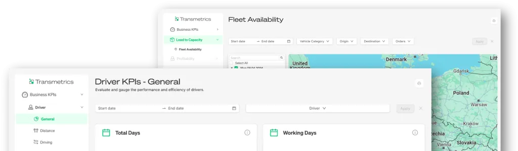 Screenshots of FleetMetrics