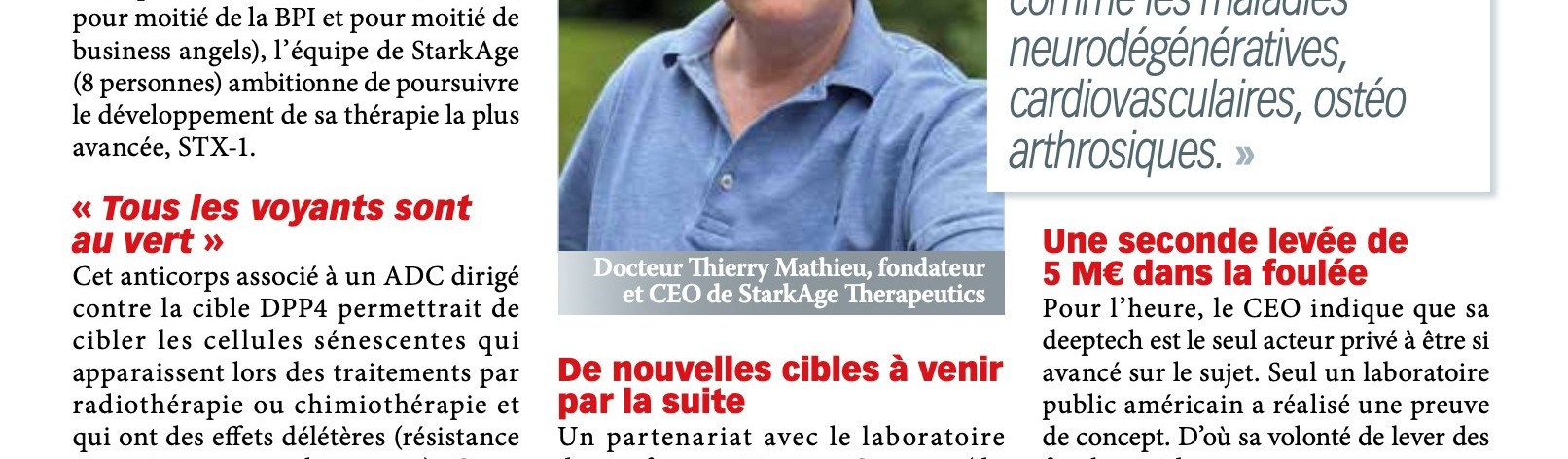 StarkAge Therapeutics lève 1.2M€ ...