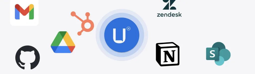 Ubby se connecte à vos outils tiers pour donner du contexte à l'IA