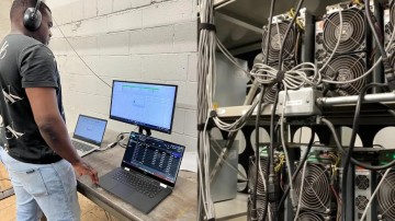 CEO checking Bitcoin mining operation